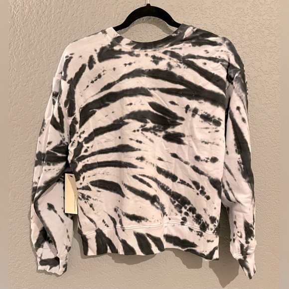 NWT Lacausa Anthropology Tie Dyed Crewneck Sweatshirt Black & Grey Size M - Picture 5 of 8
